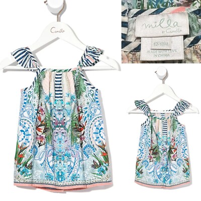 Babies Dress with Frill Strap Beach Shack, 12/18MTHS