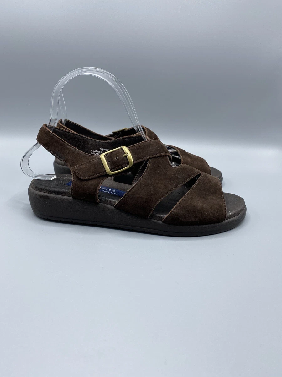 Easy Spirit Antigravity Womens Shoes Sandals Brown Buckle Slingback Size 6.5W