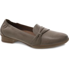 Dansko karen burnished Taupe nubuck bow comfort slip on loafers 38 7.5/8 