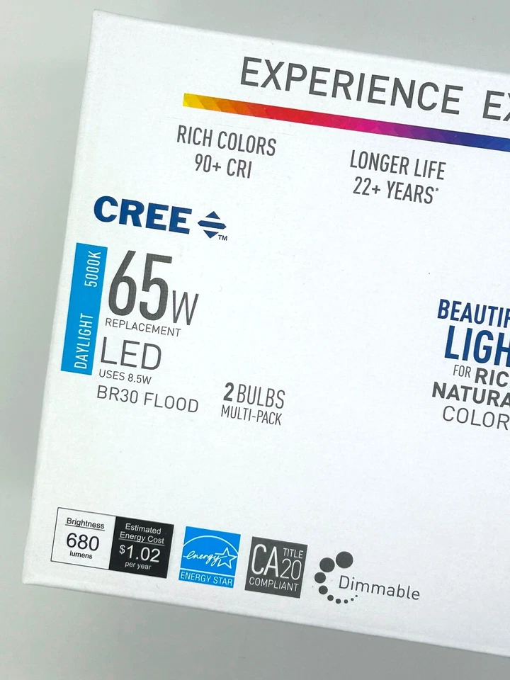 CREE Indoor Flood LED 65W Cool White, 650 Lumens - 2 PACK - Image 2 of 4