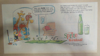 Sprite ad: Funny Mort Walker Giraffe Artwork! 1969 ''Putting'' Size: 7.5 x 15 in