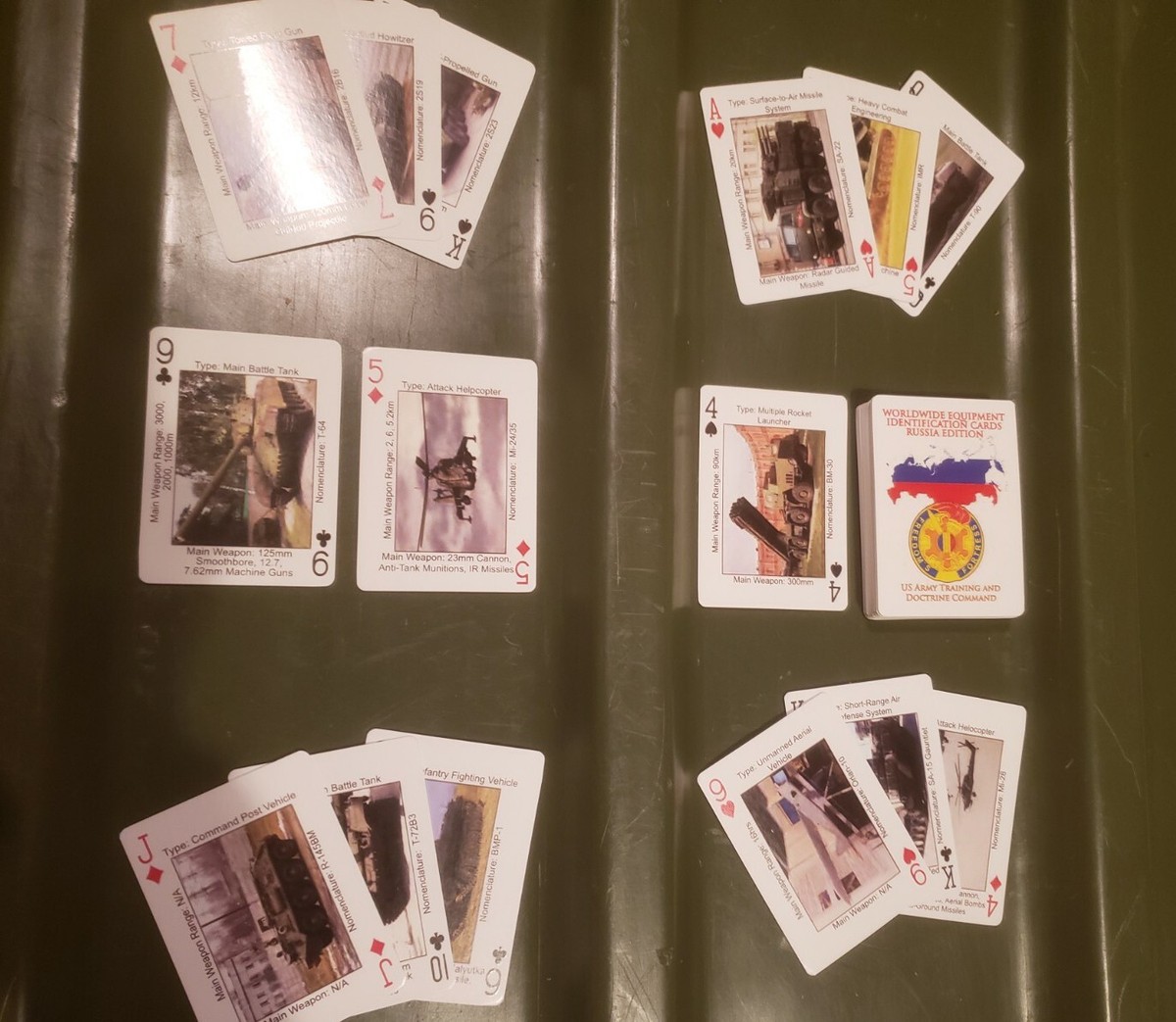 Russia Military Tank ID Poker Playing Cards US Army - Ukraine War
