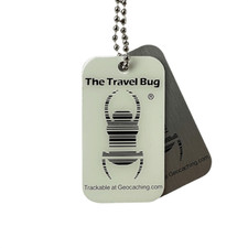WHITE Geocaching QR Travel Bug&reg; - Glow in the Dark Official Trackable