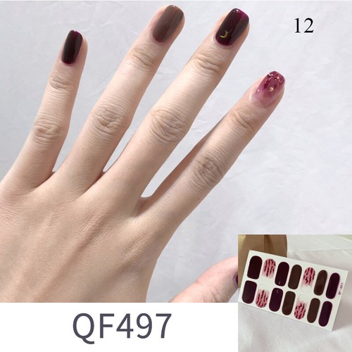 14 Tips Nail Sticker Full Nail Wraps 3D Nail Foil DIY Manicure Nail Decal ☆ - Picture 23 of 30
