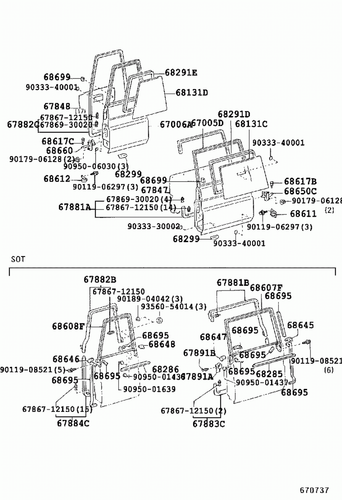 Genuine Toyota LandCruiser BJ73 BJ71 BJ70 RH LH Back Barn Door Weatherstrip Set - Picture 10 of 11