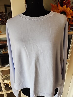 3x Tek Gear On The Go Gear Super Soft Crop Drawstring Blue Sweatshirt