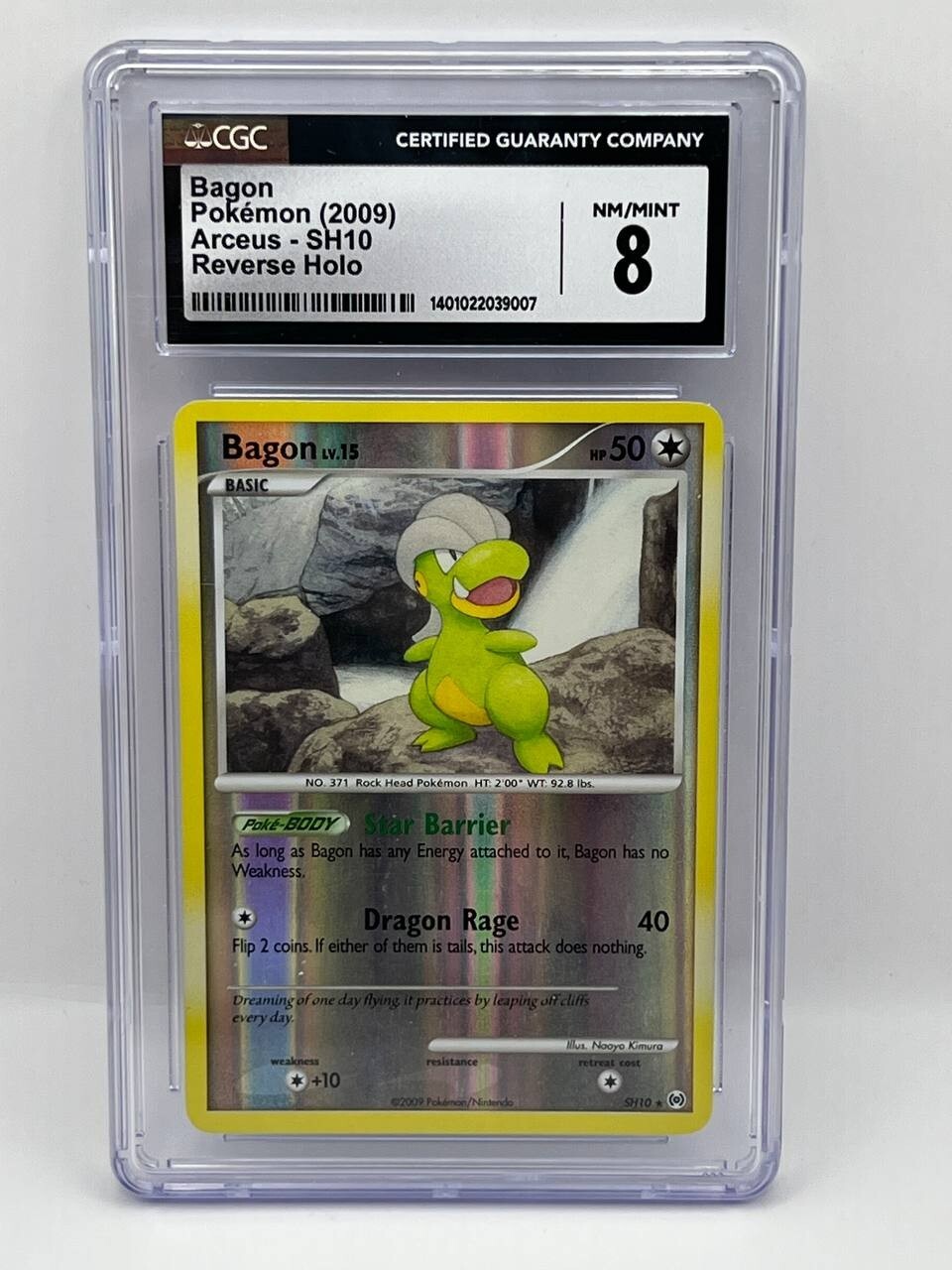 2009 Pokemon Bagon Shiny Reverse Holo Arceus SH10 CGC 8