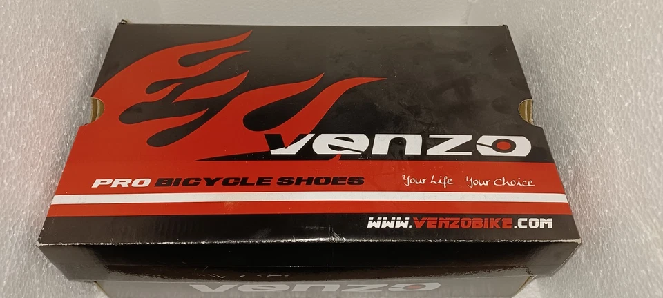 Zapatillas de ciclismo Venzo para hombre talla 12 con tacos nuevos rojo blanco y negro nuevas Foto 4 de 4