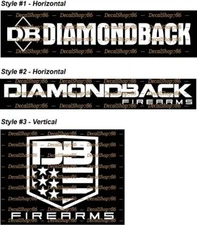 Diamond Back Firearms -Hunting/Outdoor Sports- Vinyl Die-Cut Peel N' Stick Decal