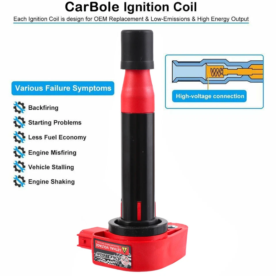 Paquete de 6 bobinas de encendido y bujías para Honda Odyssey V6 1999 00-2007 3,5 L UF242 Foto 3 de 4