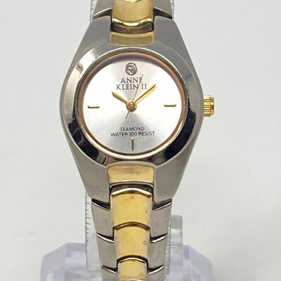 Anne Klein II Diamond Watch Women 24mm Silver Gold Two Tone