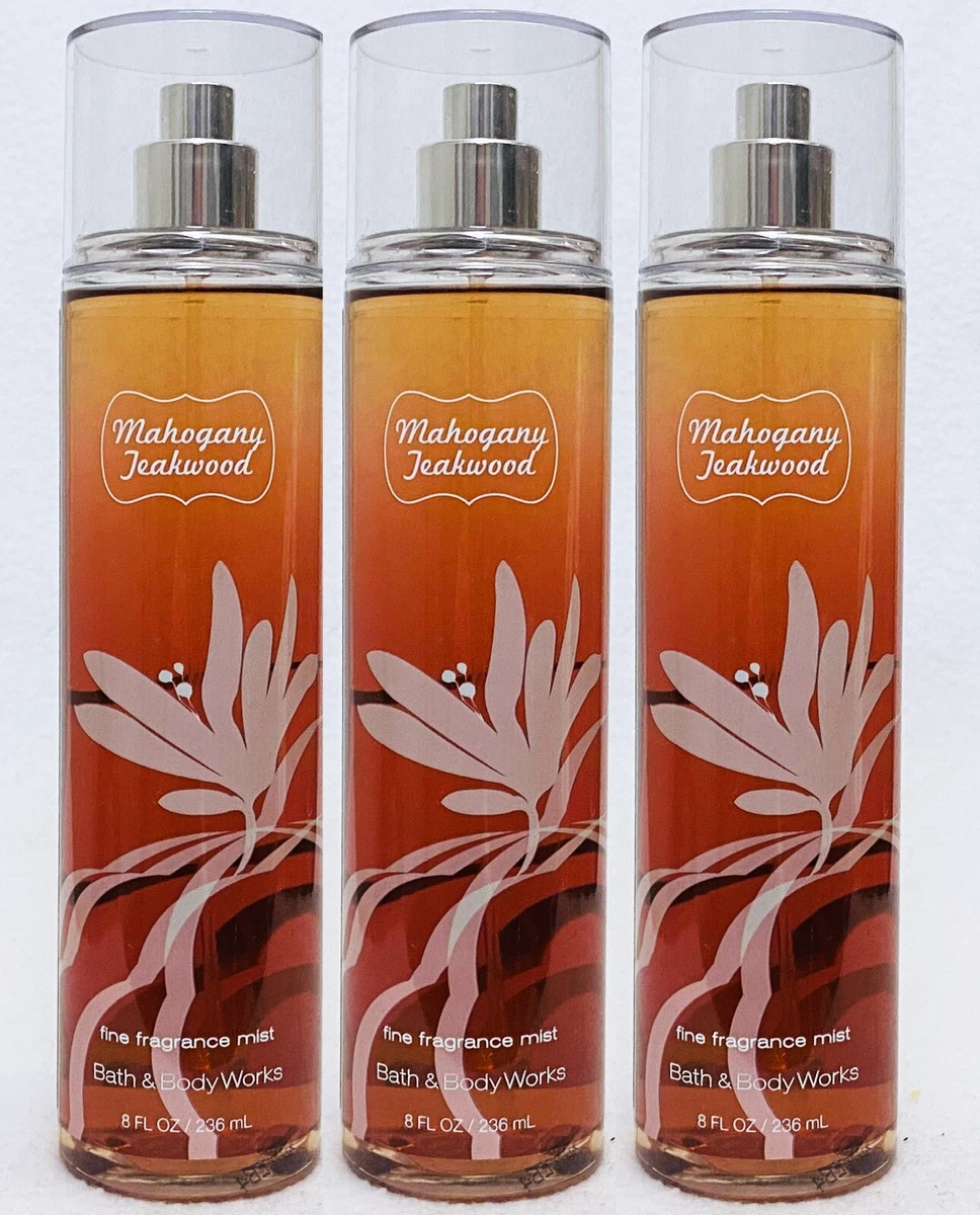 3 Bath & Body Works MAHOGANY TEAKWOOD Fine Fragrance Mist Body Spray 8 oz