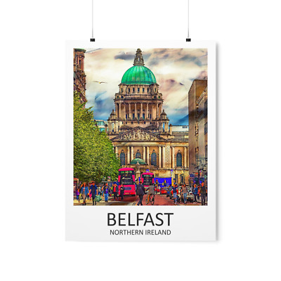 Belfast Poster Print Canvas, Home Decor, Travel Souvenir, Gift For Travel Lover