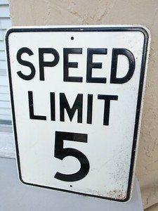 Speed Limit 5 Miles Mph Embossed Steel Wall Decor Road Traffic Sign 24 Vintage Ebay