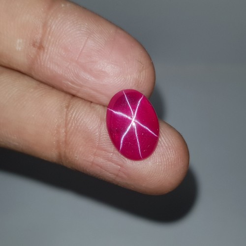 8.0 Ct Certified Natural 6 Rays Star Ruby Oval Red Cabochon Loose Gems AD-457 - Picture 2 of 14