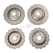 NEW For RS7 14-16 Set of Front & Rear Vented Drilled Dimpled Disc Brake Rotors