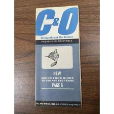 Chesapeake and Ohio Railway Passenger Timetable Fall and Winter 1964-65 (DN) (CJ