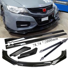 For Honda Civic Type Front Bumper Lip Spoiler Splitter Side Skirt Rear Strut Rod