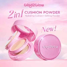 Glad2Glow 2_in_1 Perfect Pair Cushion Powder Hydrating Cushion+Setting Powder