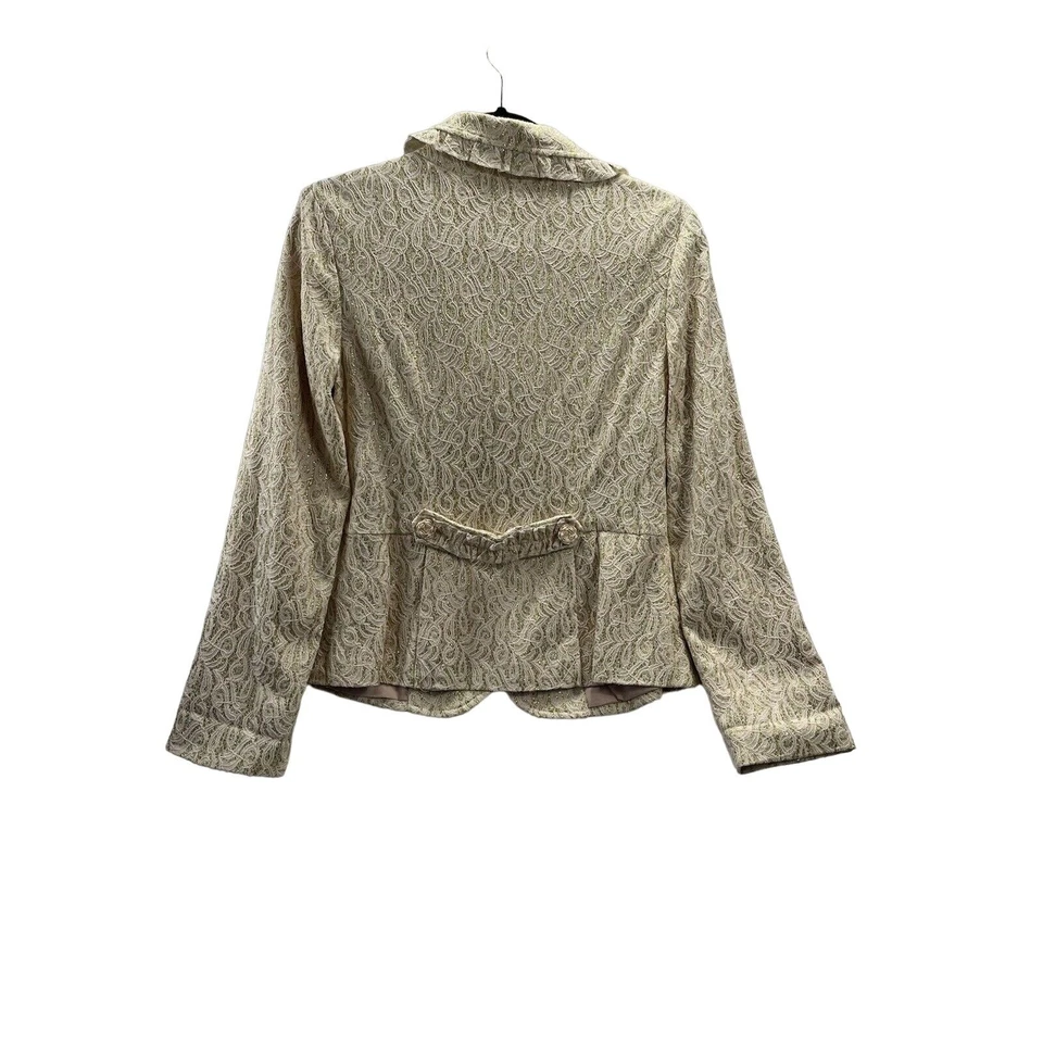 nick & mo Mujer Chaleco Manga Larga Botón Talla S Color Dorado Amarillo Brillo Foto 2 de 4