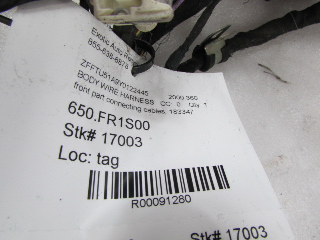 Ferrari 360, Front Connecting Cables, Body wire Harness, Used, P/N 183347
