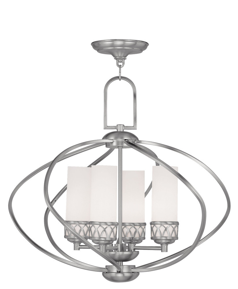 Livex Lighting 4724-91 Westfield 4-Light Chandelier, Brushed Nickel