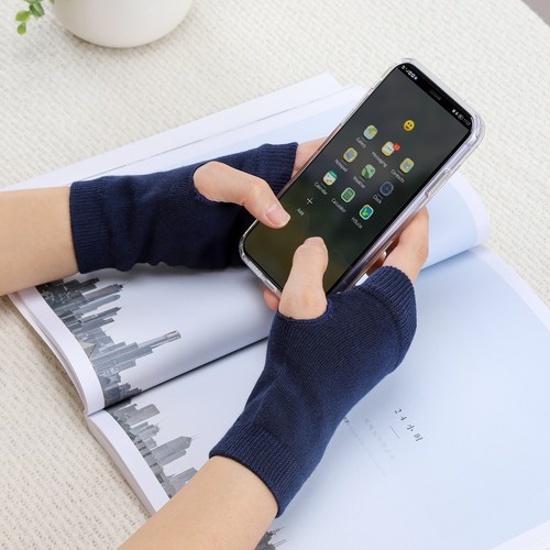 NEU Halb Fingerlose Handschuhe Winter Strickhandschuhe Weich Warm Damen Herren - Bild 52 von 53
