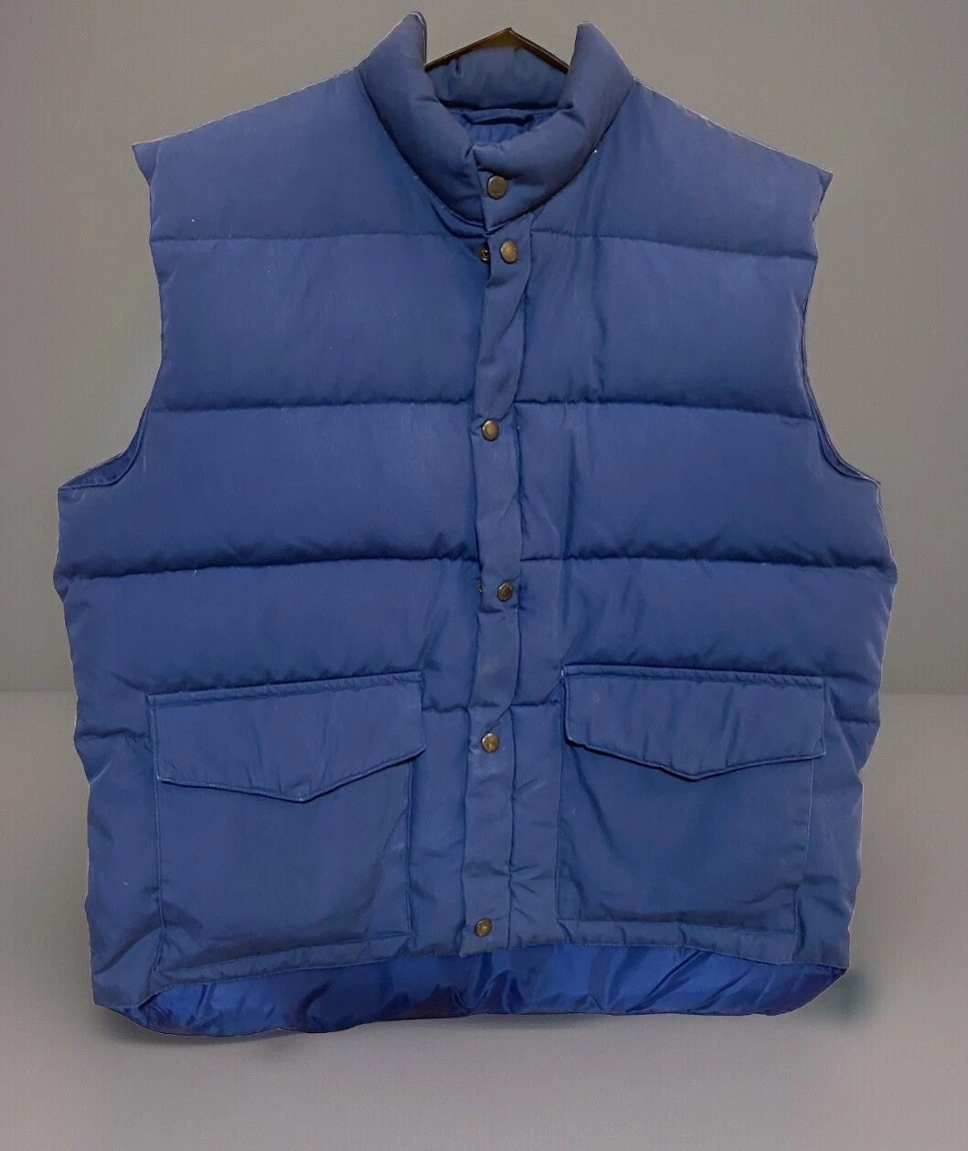Cabela's Goose Down Puffer Vest Mens Large Dark Blue Outdoors Hunting Ranch Work