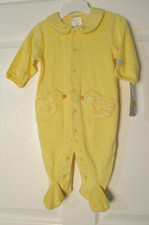 Vintage Carter's Baby Terrycloth Yellow Footed Sleeper Ducks Size 3-6 Months NEW