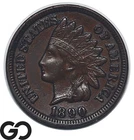 1890 Indian Head Cent Penny, XF, Nice Dark Brown Surfaces