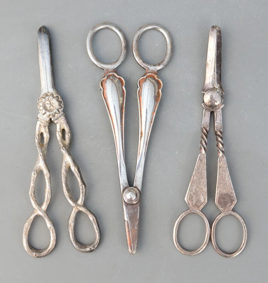 Set 3 Vintage Rare Ornate Grape Scissors