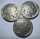 Indian Head BUFFALO Nickel lot (3) Coins with FULL DATES - Randomly Picked ￼