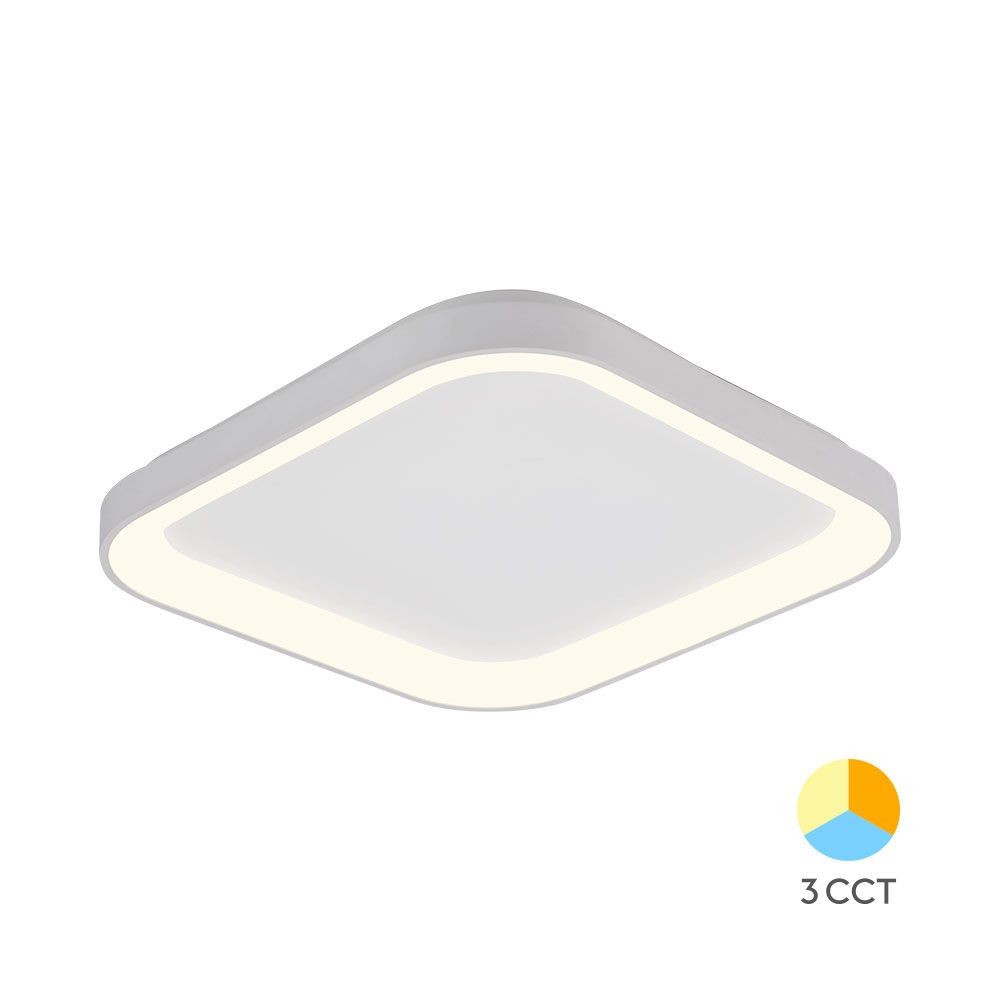 Plafonnier LED Bella 36W 4260 lm carré blanc pour bureau et salon
