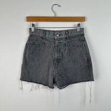 Vintage Jean Nicole Acid Wash Denim Shorts High Waist Frayed Hem Grunge Size 25