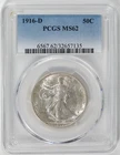 1916-D Liberty Walking Silver Half Dollar PCGS MS62