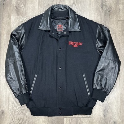 vintage The Sopranos スタジャン HBO ムービー Vintage HBO The Sopranos Varsity Bomber Jacket Leather & Wool W