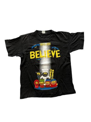Vintage South Park Bootleg Shirt BELIEVE seltene Farbvariante doppelseitig 2000er