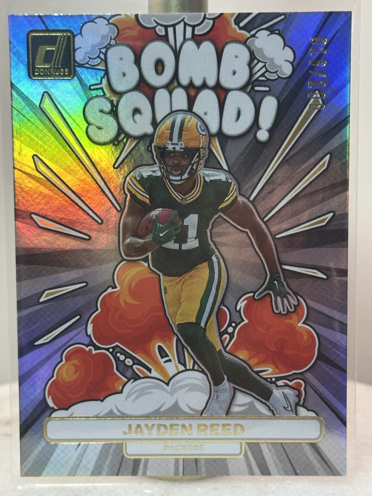 2023 JAYDEN REED Panini Donruss Bomb Squad Rainbow Holo Foil /100 SP RC 🔥GB WR1