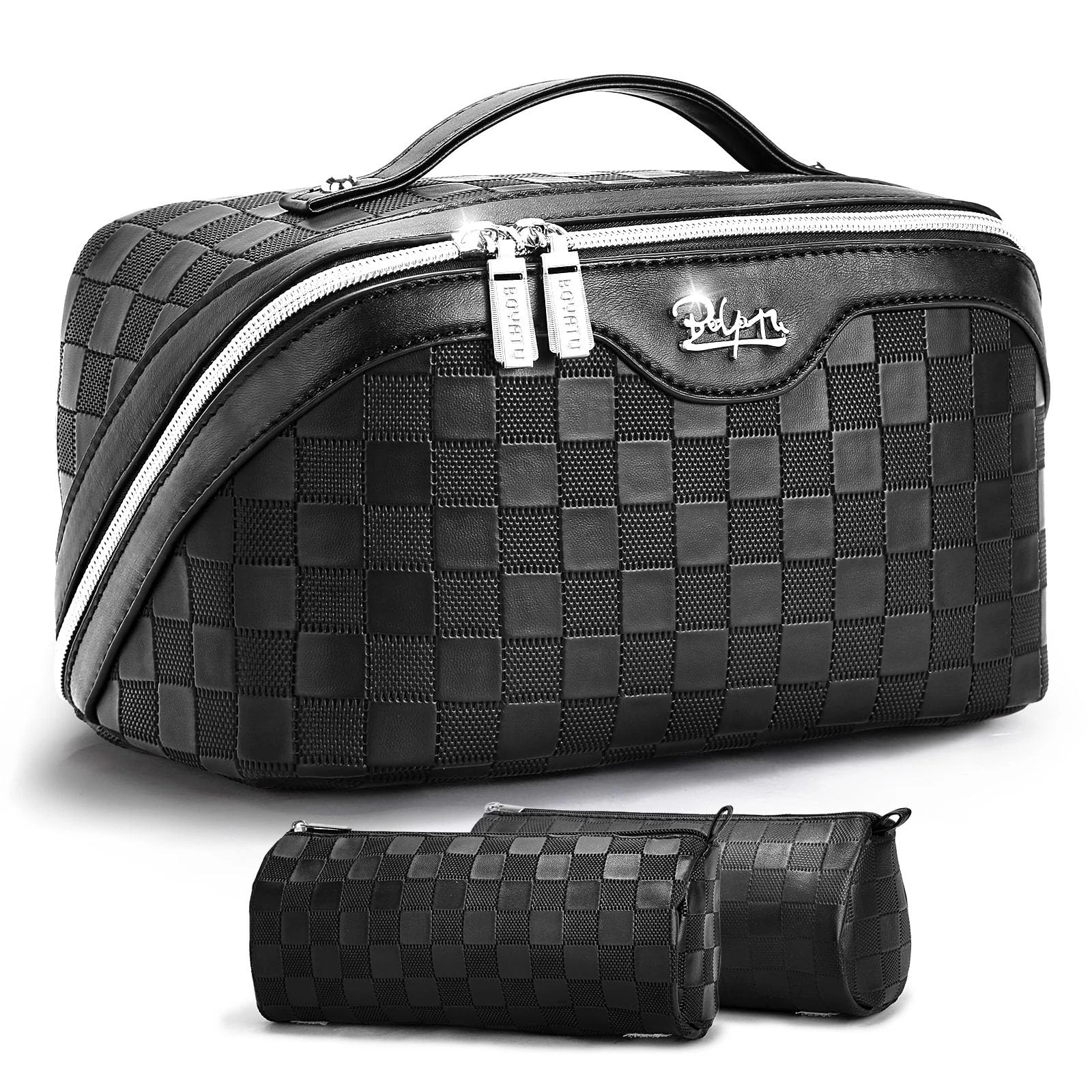 Travel Makeup Bag Organizer: 3 Pcs Set Large Capacity Cosmetic Bags Holds 10–...
