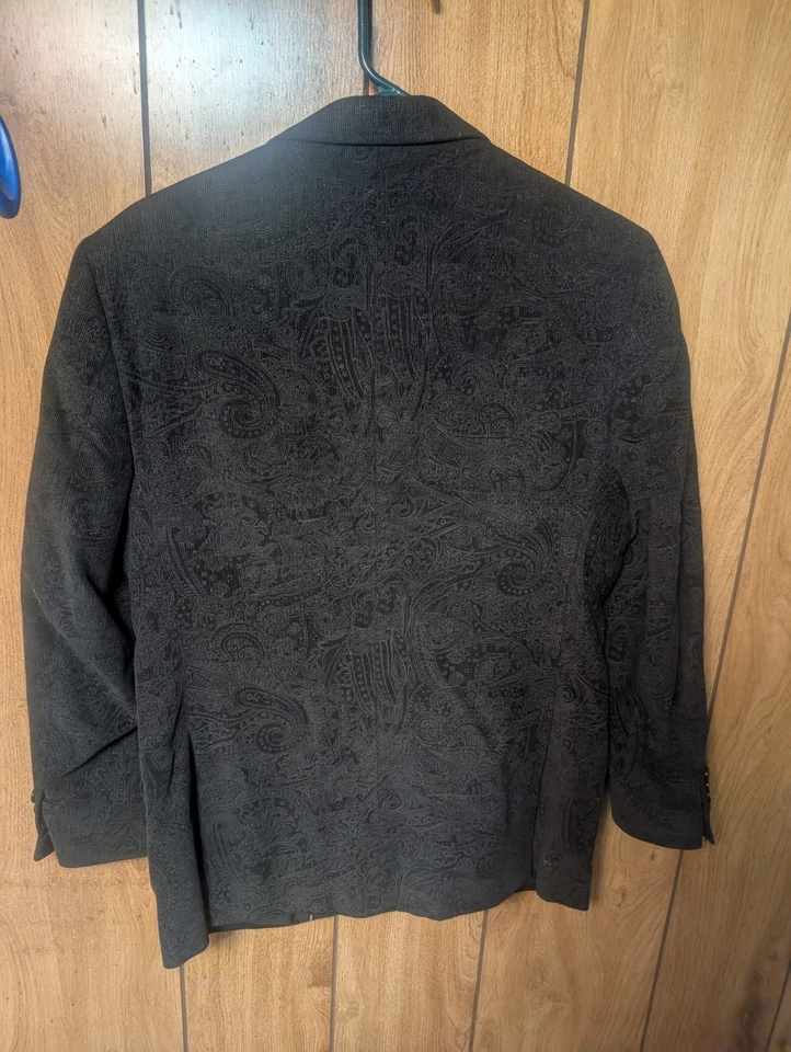 Chaqueta Abrigo Deportivo Adolfo Blazer Hombre Talla 38S Lino Negro Foto 3 de 4