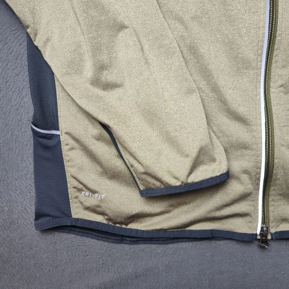 Nike Dri-FIT Jacket Mens XL Green Gray Full Zip Running Reflective 439111-202 - Image 4 of 4