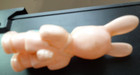 Easter Rattle Plastic Easter Bunny Rabbit Pink Blue Clothes Kewpie Vintage — photo 3