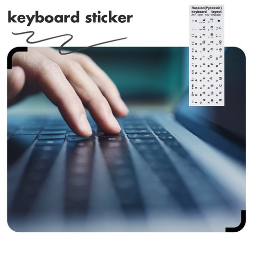 10 Pcs Russian Keyboard Stickers Laptop Removable Piano Note Labels - Afbeelding 2 van 12