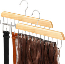 2 Pack Wood Hair Extension Holder Hairpieces Storage Holder Hanger