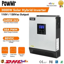 3KVA Hybrid Solar Inverter DC 24V to AC 110V Built-in 50A PWM Solar Controller