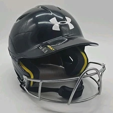 Under Armour Batting Helmet with Mask & Chin Strap Adult 6.5-7.5 Black Softball