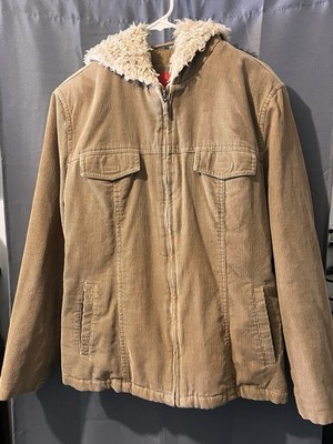 Espirit Tan Corduroy Women s Jacket with Sheep Fur Trim Size XL