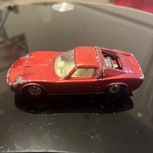 Matchbox 4" LAMBORGHINI MIURA Diecast K-24 CAR Vintage Toy 1969 RED Lesney