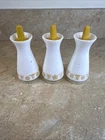 Vintage 1970s Pyrex Butterfly Gold Salt & Pepper Shakers, Glass Set Of 3