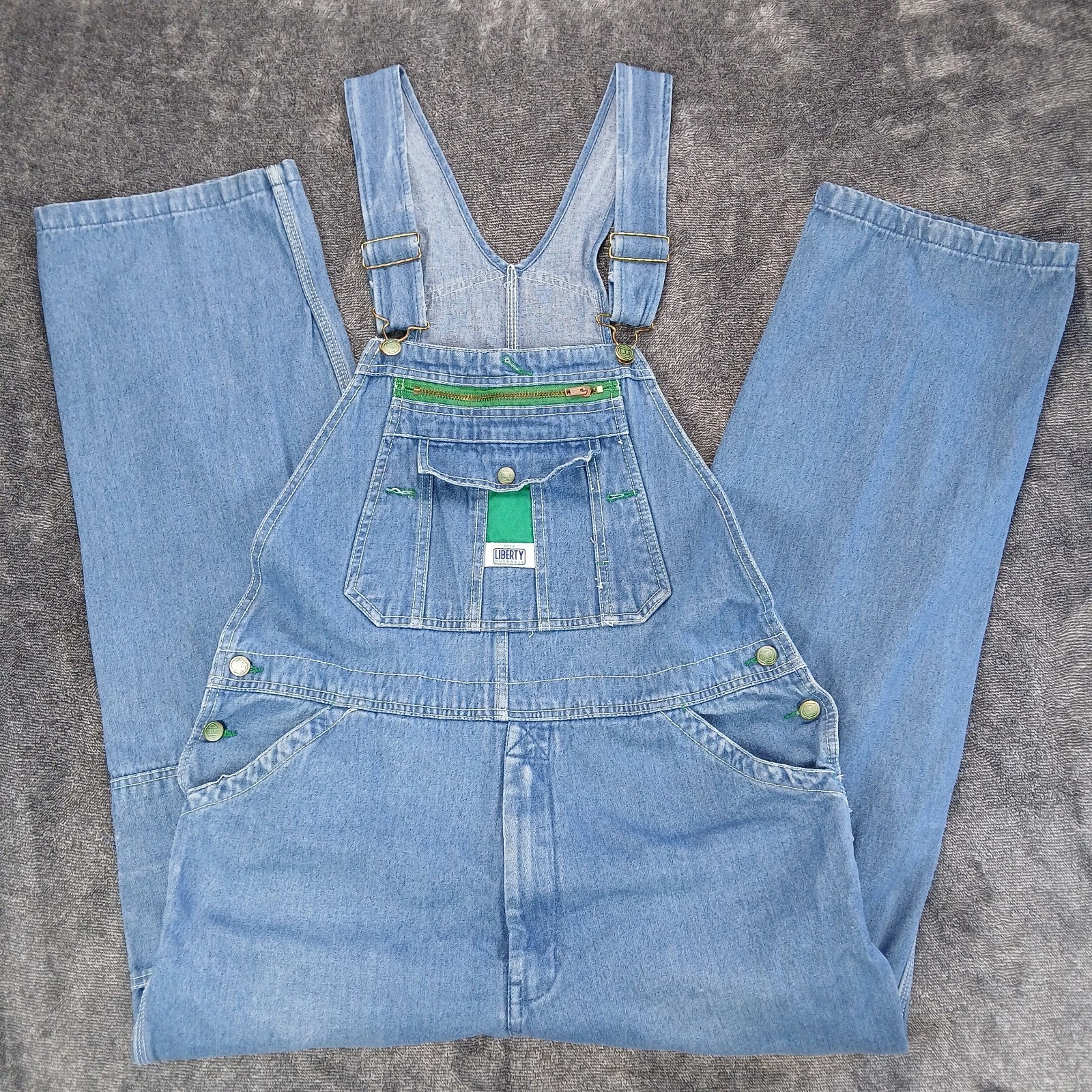 Liberty Bib Denim Overalls Mens 36x30 *38x28* Zip Fly Carpenter Farmer READ